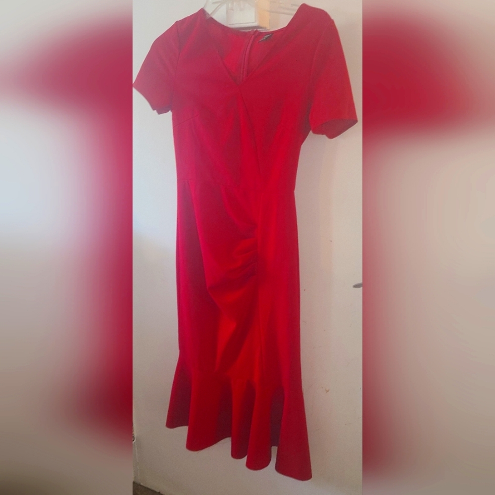 Long red dress